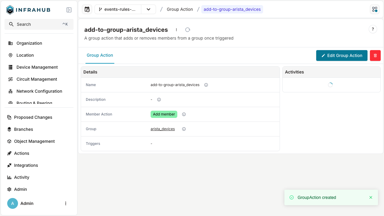 Group Action details